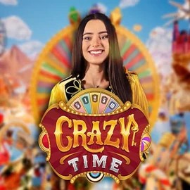 Logo of Crazy Time from Evolution at Priced Up Casino