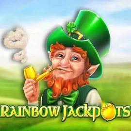 Rainbow Jackpots online game logo by Red Tiger Gaming on priced-up-casino.co.uk